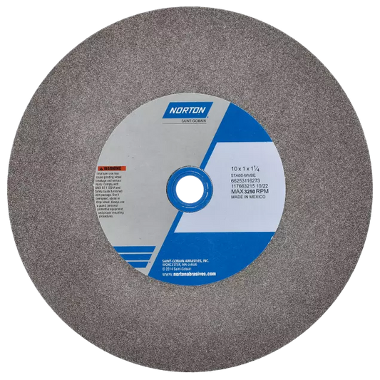 Bench or Pedestal Grinding Wheel - Grade: Medium, Grit Number: 46, Wheel Diameter: 10 in