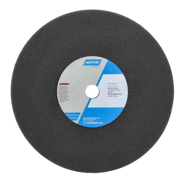 Norton Cut-Off Wheel - 20 in Wheel Dia., 0.187 in Wheel Thickness, 1 in Center Hole Diameter, 2710 rpm
