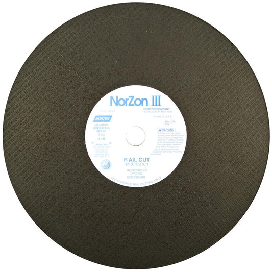 Disque de coupe pour rails NorZon III 4NZ ZA Type 01/41, 14 po, 1/8 X 1 po