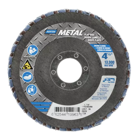 Flap Disc Type 29 P60 Grit 12000 RPM 5 In Disc Diameter 7/8 In Center Hole