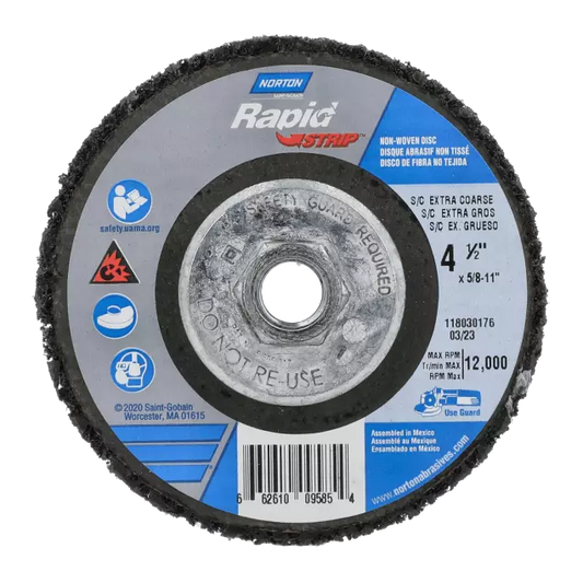 Non-Woven Sanding Disc - 7 in Disc Diameter, Silicon Carbide Abrasive Material, 36 to 50 Grit