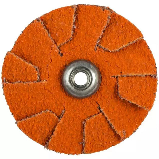 Norton - Disque de 1-1/2 po de diamètre, matériau abrasif en céramique d'alumine de qualité supérieure, matériau de support en coton de poids X, grain 60, couleur orange