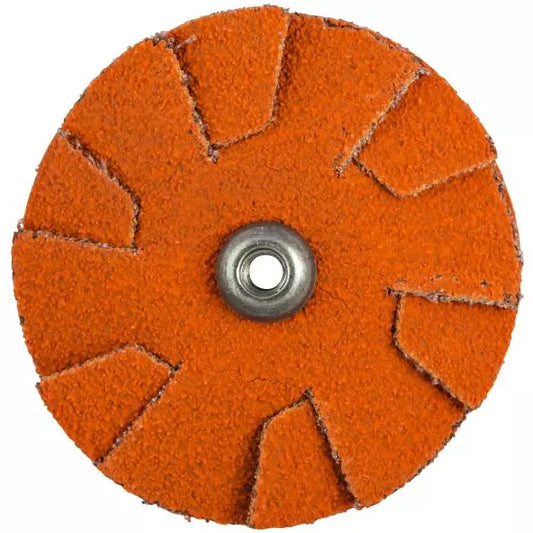 Norton - Disque de 2 po de diamètre, matériau abrasif en céramique d'alumine de qualité supérieure, matériau de support en coton de poids X, grain 120, couleur orange