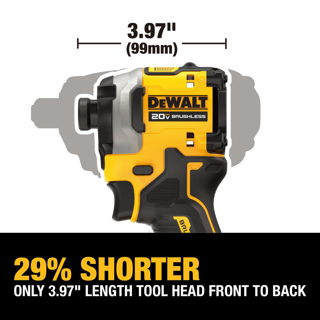 DEWALT 20V MAX* ATOMIC Cordless Brushless 1/4 in Impact Driver Drill Kit (1) Lithium Ion Battery with Charger