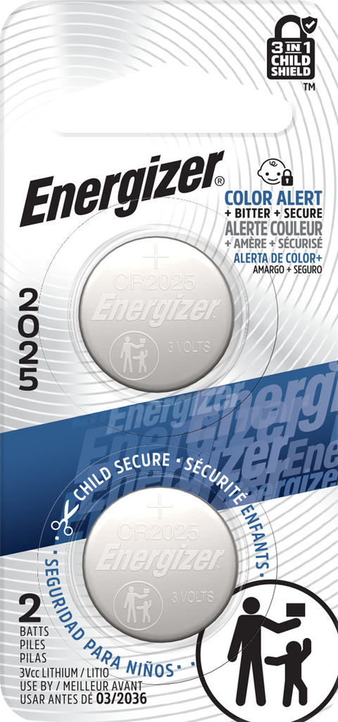 Piles bouton au lithium Energizer 2025, 3 V, lot de 2