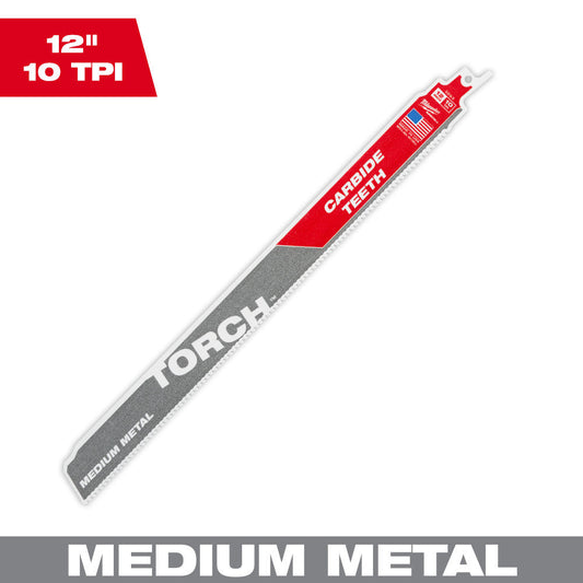 The Torch™ With Carbide Teeth For Medium Metal Sawzall® Blade 12" 10tpi 1pk