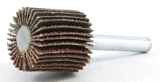 WF10247 Mounted Flap Wheels With 1/4" Shank, Aluminum Oxide, 1" x 1", Grit 120