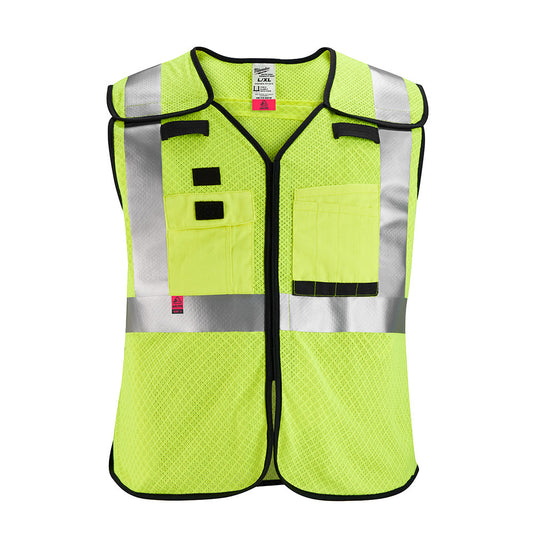 Breakaway High Visibility Yellow Mesh Safety Vest, Cat. 1 Class 2, CSA/ANSI- L/XL, 7/PK