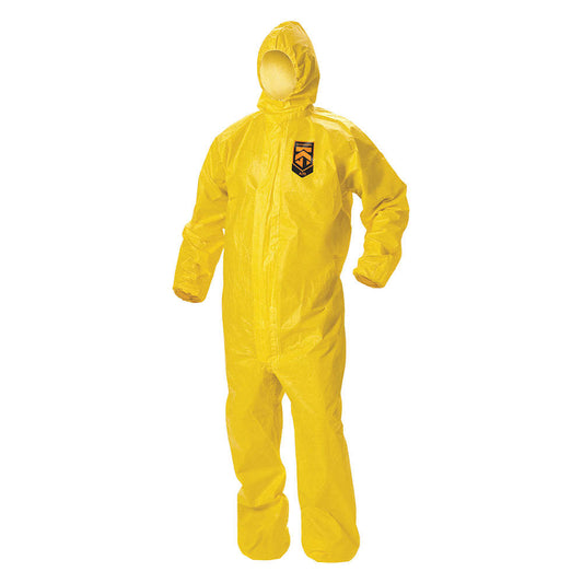 Combinaison de protection contre les projections de produits chimiques KleenGuard A70 (09816), fermeture éclair sur le devant, rabat-tempête, poignets, chevilles et capuche élastiques, jaune, design réfléchissant, 3XL (quantité 12)