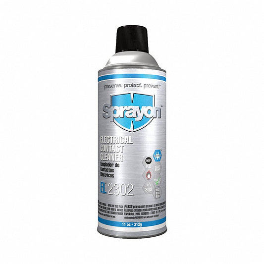 SPRAYON Contact Cleaner: Aerosol Spray Can, 11 oz, Liquid, EL™2302, Safe on Most Plastics