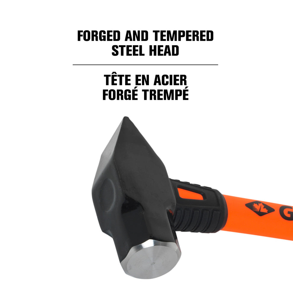 3 lb Blacksmith Hammer, 16" Fibreglass Handle