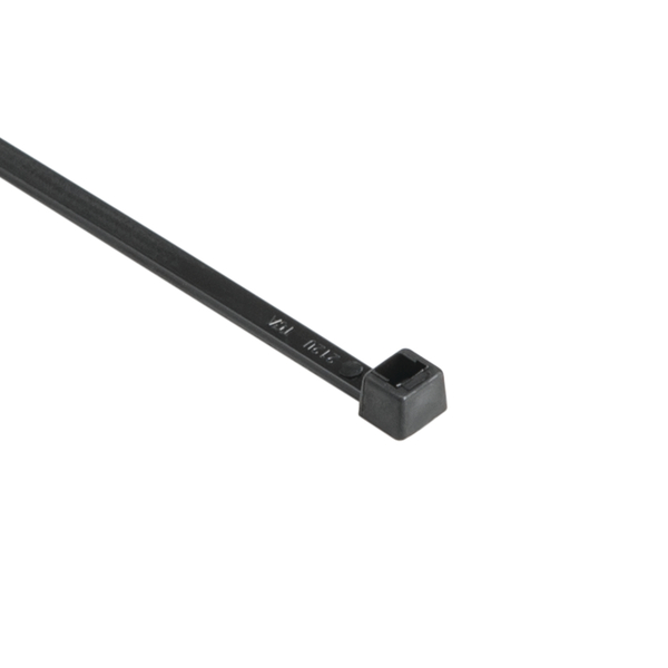 Cable Tie, 12" Length, 50 lb Tensile Strength, UL Rated, PA66, Black, 100/Pkg