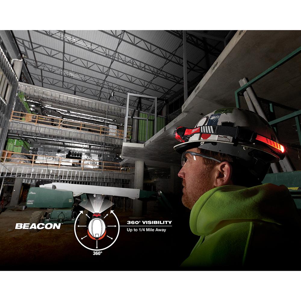 Milwaukee® USB rechargeable BEACON hard hat