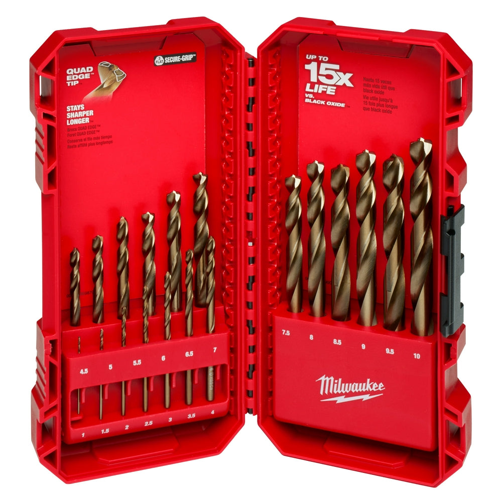Red Helix™ Cobalt Metric Drill Bit Set – 19pc