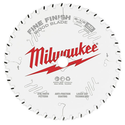 6-1/2" 40t Fine Finish Circular Saw Blade 10/pk