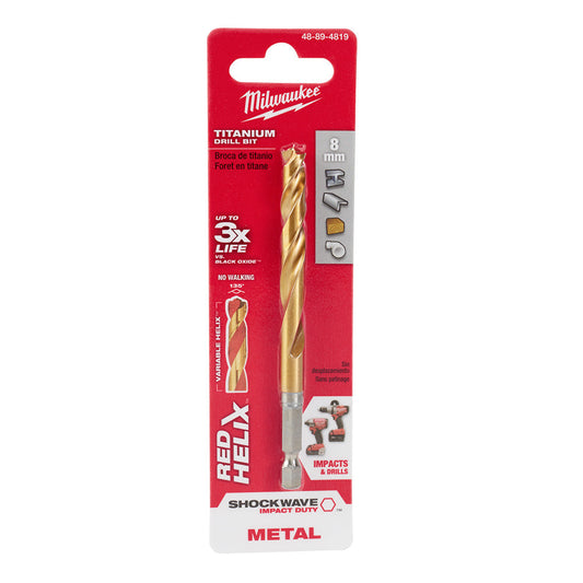 Shockwave™ Red Helix™ Titanium 8mm Metric Drill Bit
