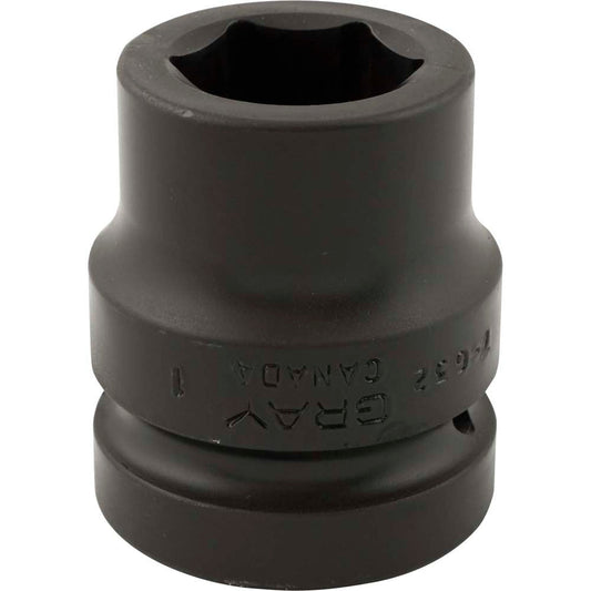 Impact Socket - 1" Drive - 1" HEX - 6 PT