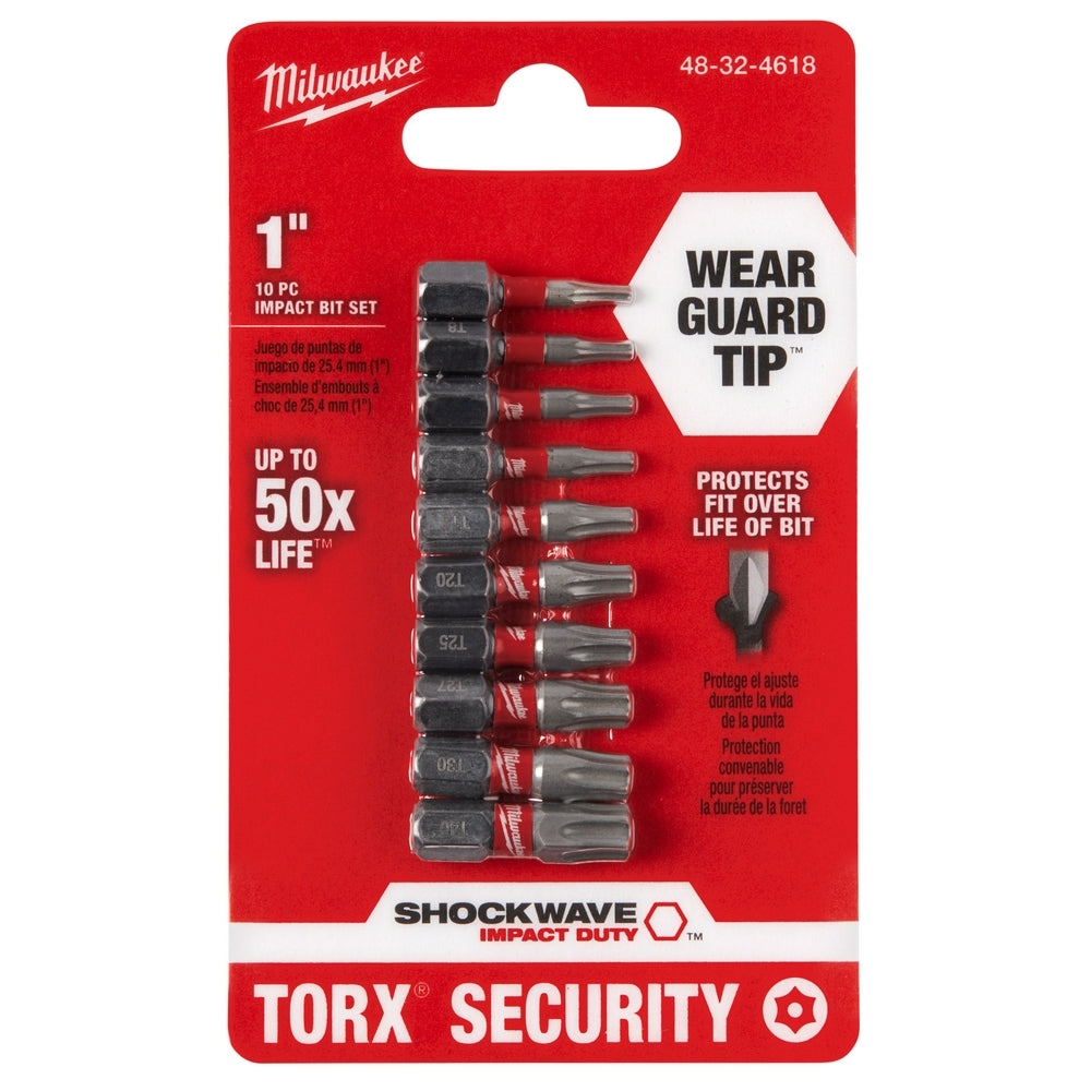 10-piece Shockwave™ Impact Torx® Security Insert Bit Sets 3pk