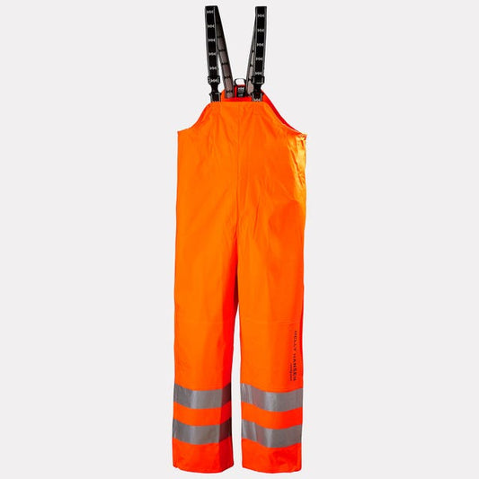 Alta Hi Vis Waterproof Rain Bib Pants, Orange, Polyester, Large
