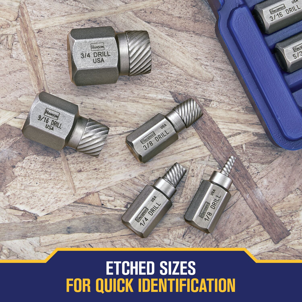 IRWIN Hex Head Multi-Spline Screw Extractors 532 Series Plastic Case Sets