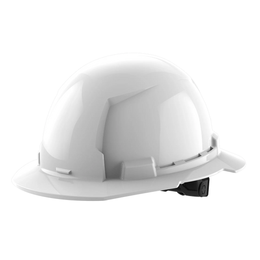 Bolt™ Full Brim Hard Hat White/6pt Ratcheting Suspension - Type 1, Class e, White