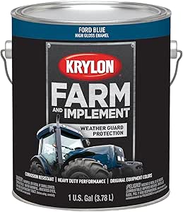 Krylon, Farm and Implement Rust Paint, Gloss Ford Blue, 3.78 L