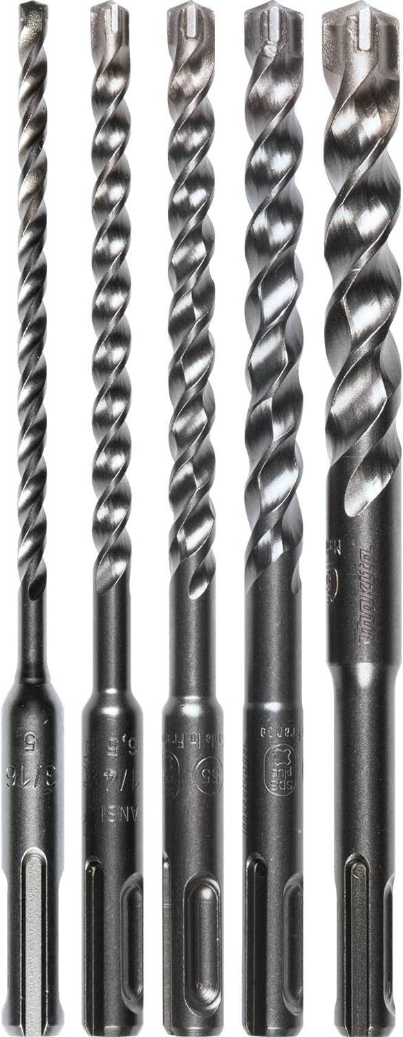 Ensemble de forets pour marteau perforateur SDS-PLUS de qualité supérieure à 3 tranchants - 5 pièces