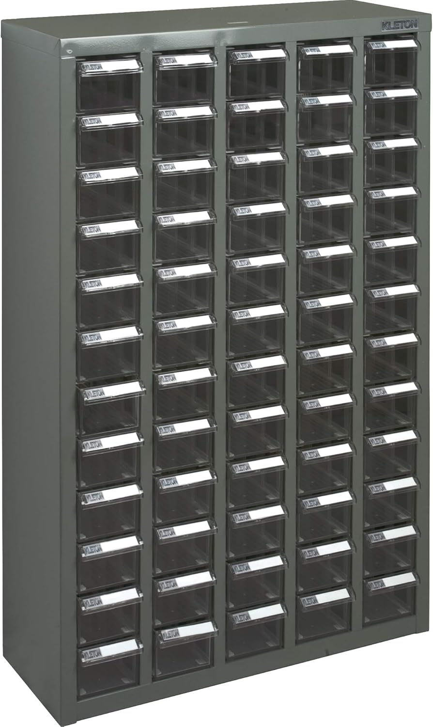 Armoire à pièces KPC-500, acier galvanisé, 60 tiroirs, 22-3/5" x 8-7/10" x 36-9/10", gris