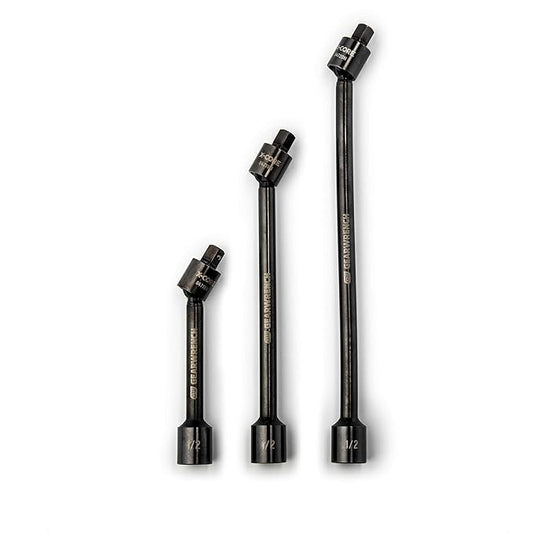 Gearwrench 84721N 1/2" Drive X-Core Pinless Universal Joint Impact Extension Set (6", 9", & 12")