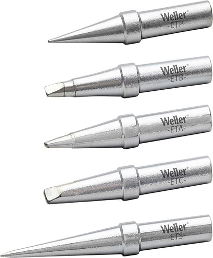 Weller We1010 Soldering Tip Set (Etset-5) - Eta, Etb, Etc, Etp, Tets, 5 Pcs