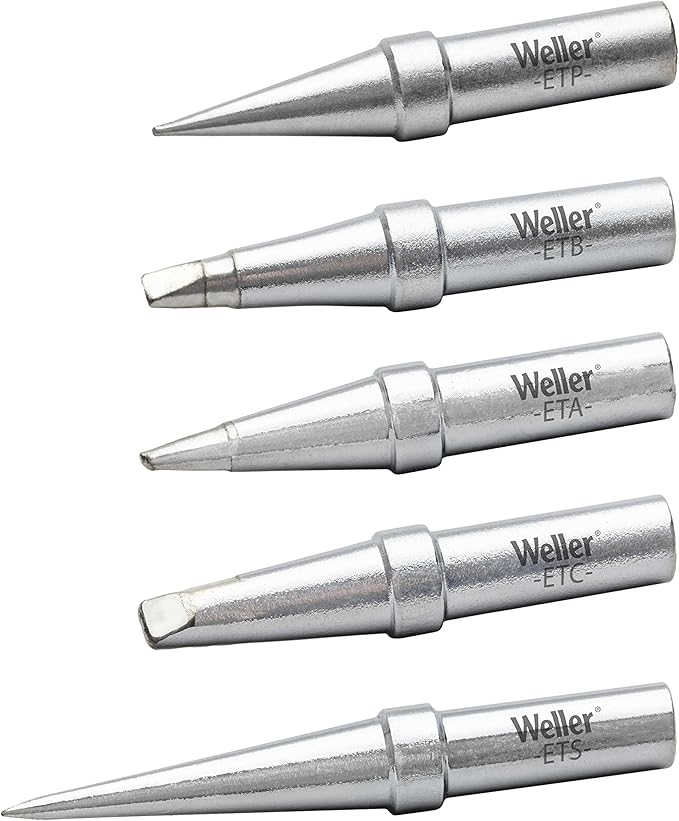 Weller We1010 Soldering Tip Set (Etset-5)- Eta, Etb, Etc, Etp, Tets, 5 Pcs
