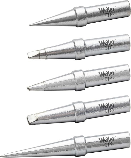 Weller We1010 Soldering Tip Set (Etset-5)- Eta, Etb, Etc, Etp, Tets, 5 Pcs
