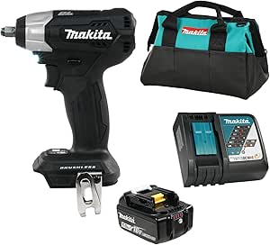 Makita DTW180TX1B 18V LXT Brushless Cordless 3/8" Sub-Compact Impact Wrench Kit with 5.0Ah Battery, Rapid Charger, and Tool Bag