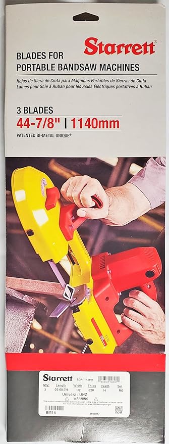 3 Ft. 08-7/8 In. Bi-Metal Portaband Saw Blade - 14 Tpi, Bulk Pack