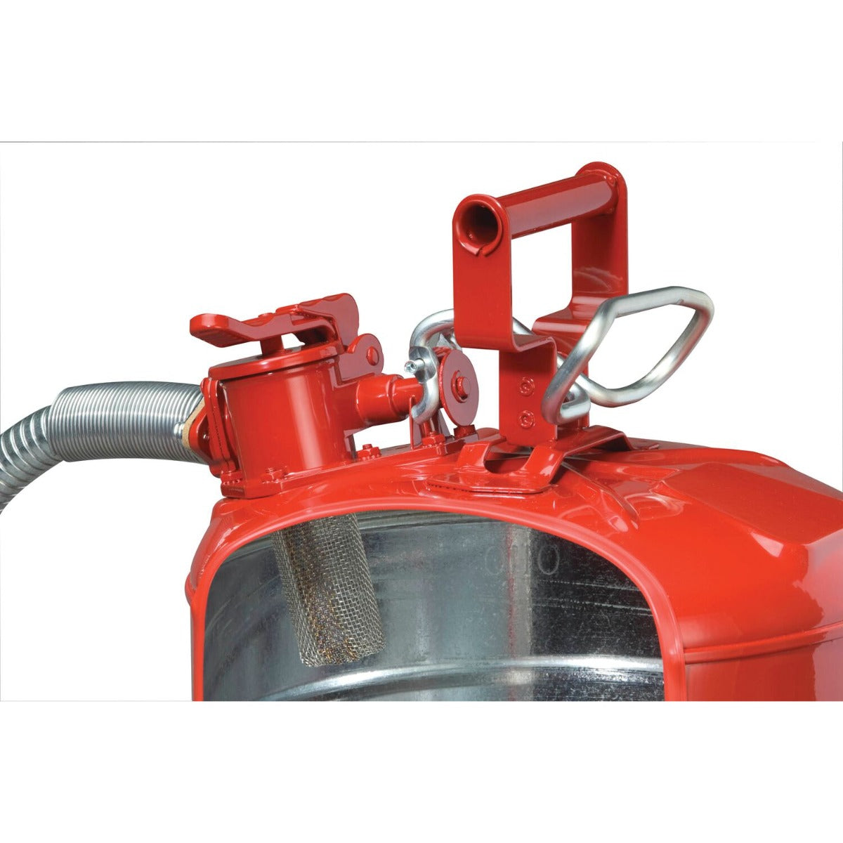 Steel Safety Can for Flammables, Type II, AccuFlow™, Red, 5gal, 1" Metal Hose