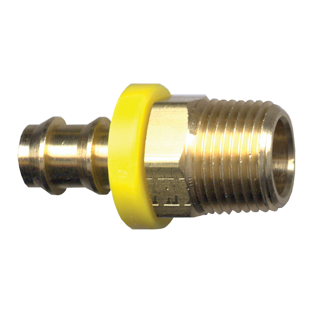 Male Pipe Grip-Tite Hose Barb , Brass, 3/8 ID x 3/8