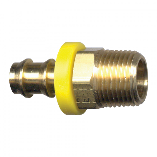 Male Pipe Grip-Tite Hose Barb , Brass, 3/8 ID x 3/8