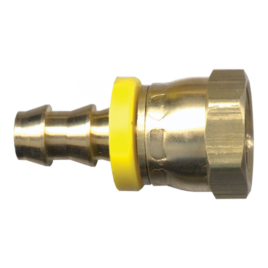 Grip-Tite Hose Barb Straight Pipe Swivel - Ball Type, Brass, 1/4 ID x 1/4 Straight Pipe