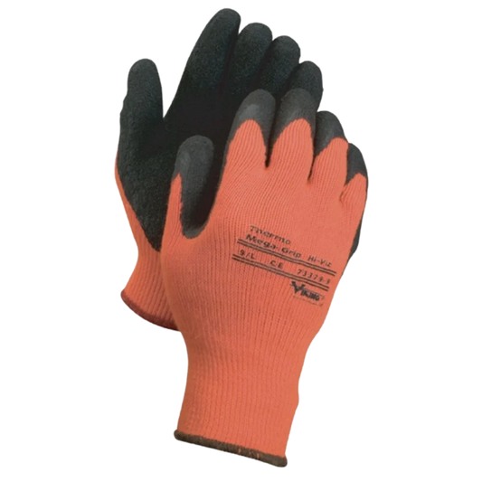 Gants de travail avec support Viking® Thermo MaxxGrip®, orange, tricot en caoutchouc et coton, taille 8