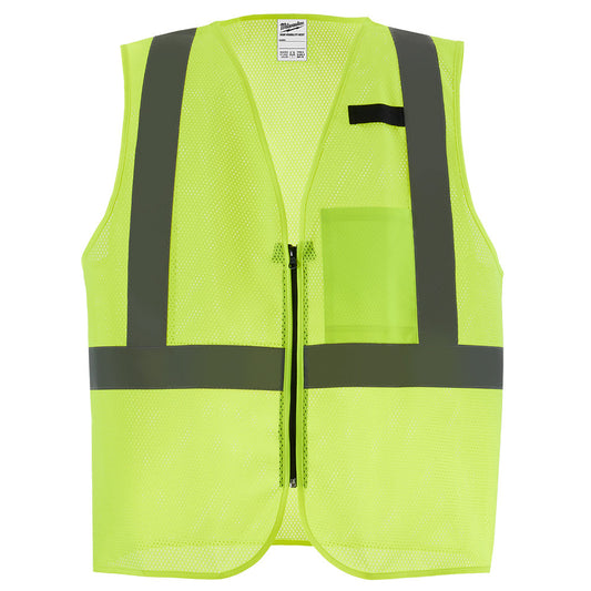 High Visibility Mesh One Pocket Safety Vests, Csa Class 2, Yellow, Sz: 2X/3X