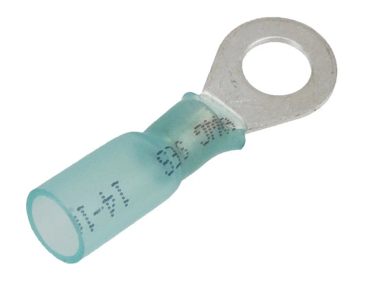 Ring crimp/shrink terminal wire 16-14ga stud 1/4 25/pk