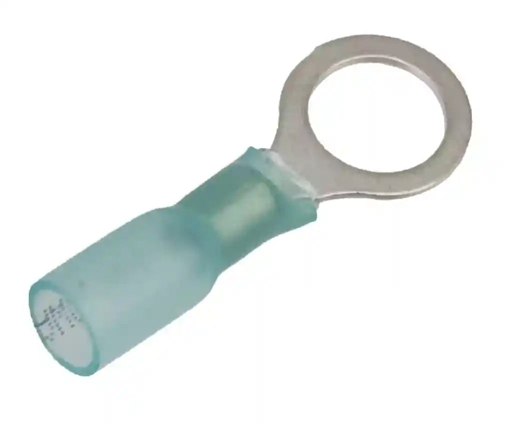 Ring crimp/shrink terminal wire 16-14ga stud 3/8 25/pk
