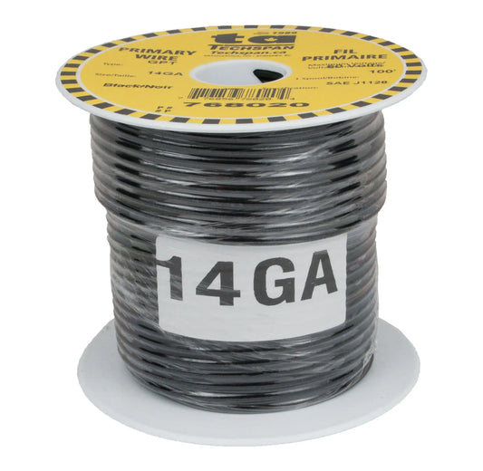 GPT (General purpose thermoplastic) primary wire - 14 ga - 100 ft - black