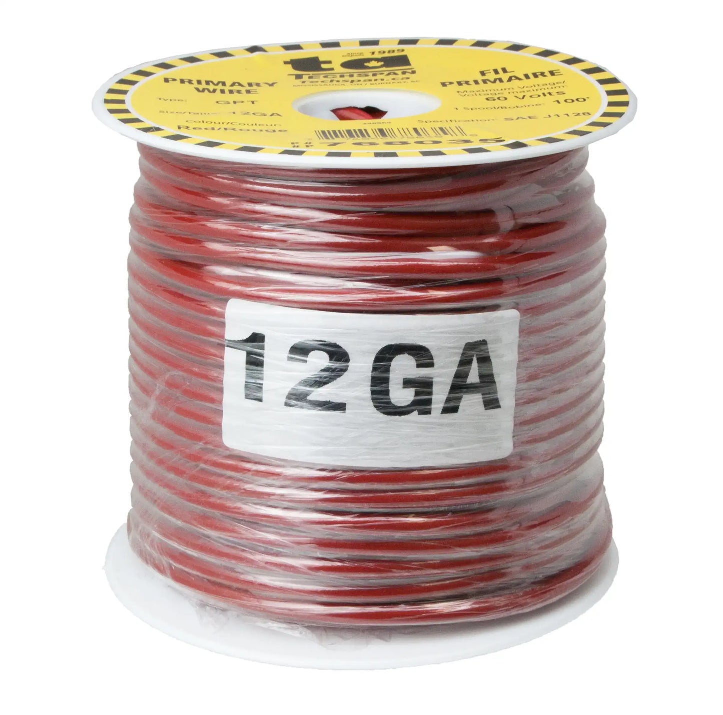 GPT (General purpose thermoplastic) primary wire - 12 ga - 100 ft - red