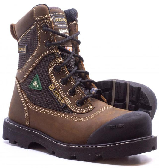 FLX AIRFLOW™ Men's 8 inch CSA Approved, Waterproof, Composite Toe Cap, Work Boots With PARESHOK™ Bumper Toe, Brown, Size 10