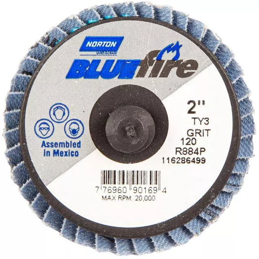Flap Disc - Type 27, 3 in Disc Diameter, P120 Grit, 30000 rpm