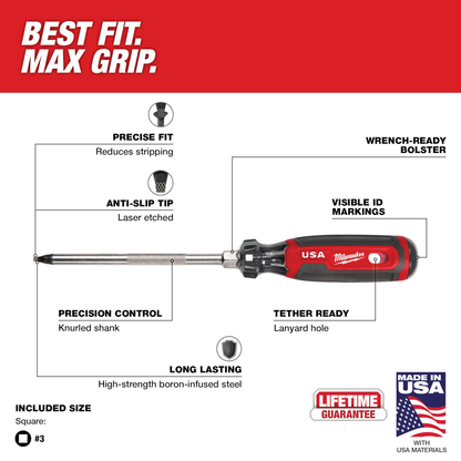 #3 Square 6" Cushion Grip Screwdriver