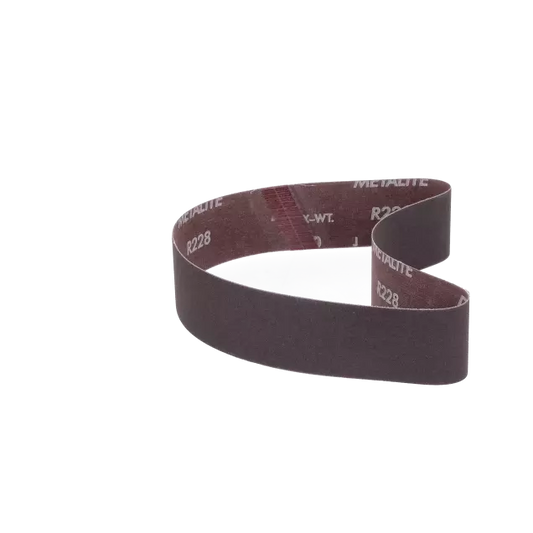 Metalite Portable Belt - 120 Grit, Aluminum Oxide Material, Cotton Backing Material, 30 in Belt Length, 2 in Belt Width