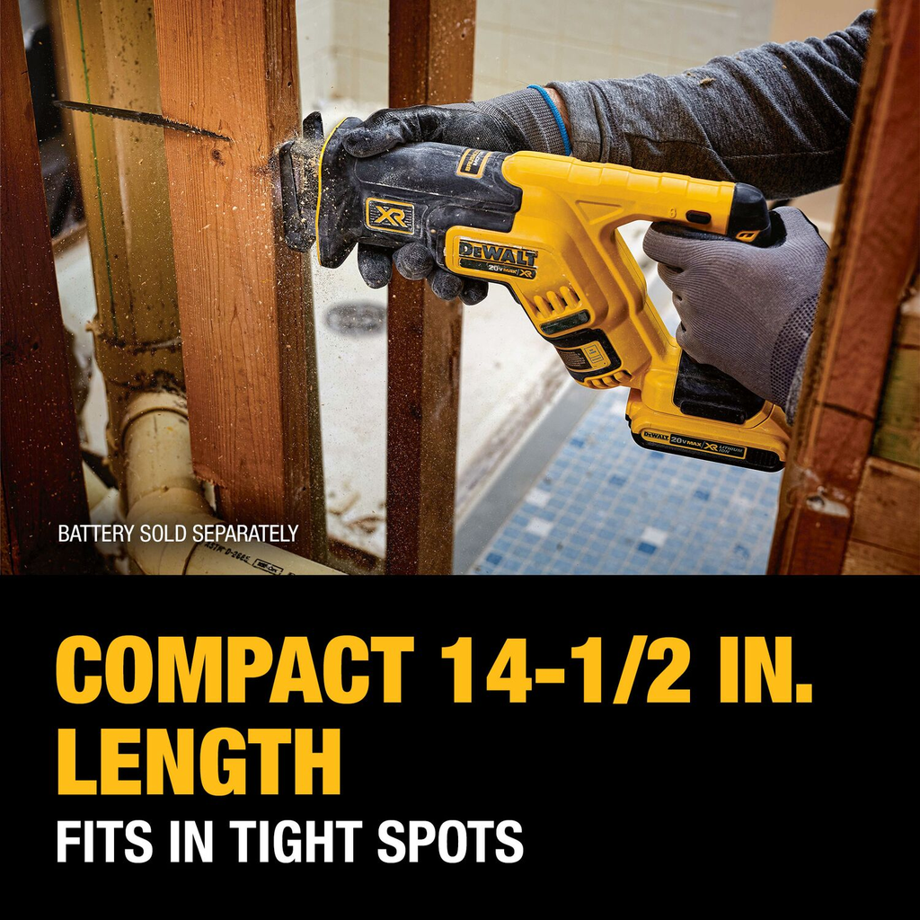 DEWALT 20V MAX* XR Brushless Compact Reciprocating Saw (Tool Only)