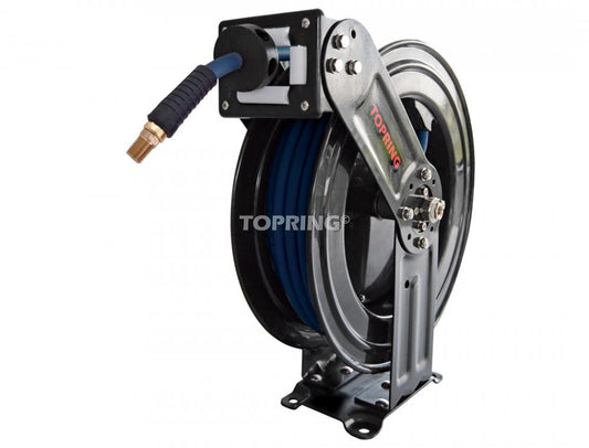 L Hose Reel With 3/8 I.D. 50 ft. Polymer Hose, Topreel HD Model with Thermoflex Hose